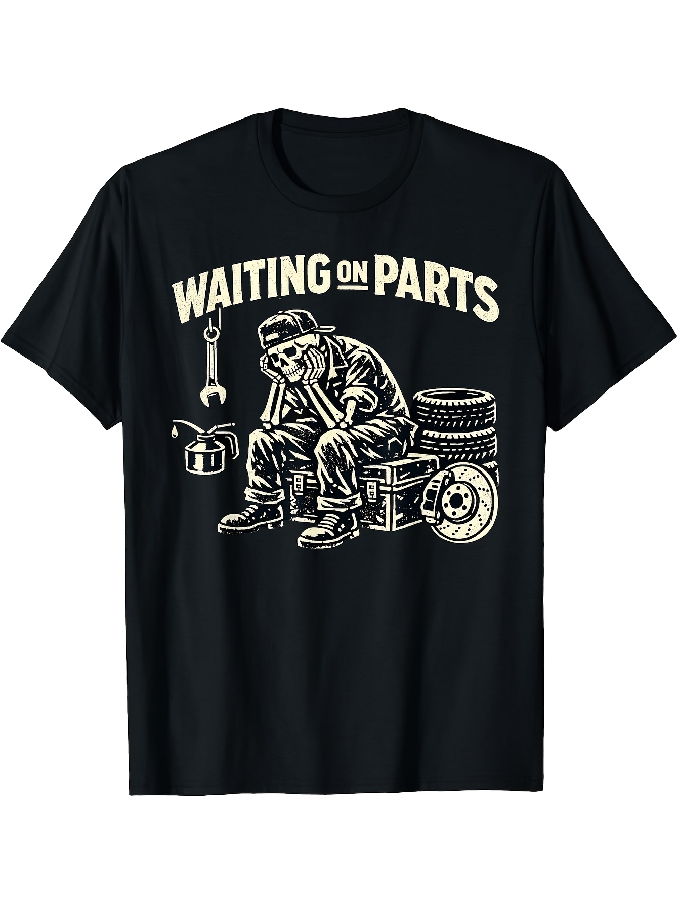 Auto Repair Shop Design - Футболка «В ожидании запчастей» для автомастерской